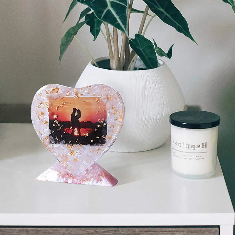 Wholesale Custom Silicone DIY Photo Frame Resin Art Casting Molds Heart and Epoxy Resin Mold Craft Supplies for Cake Tools