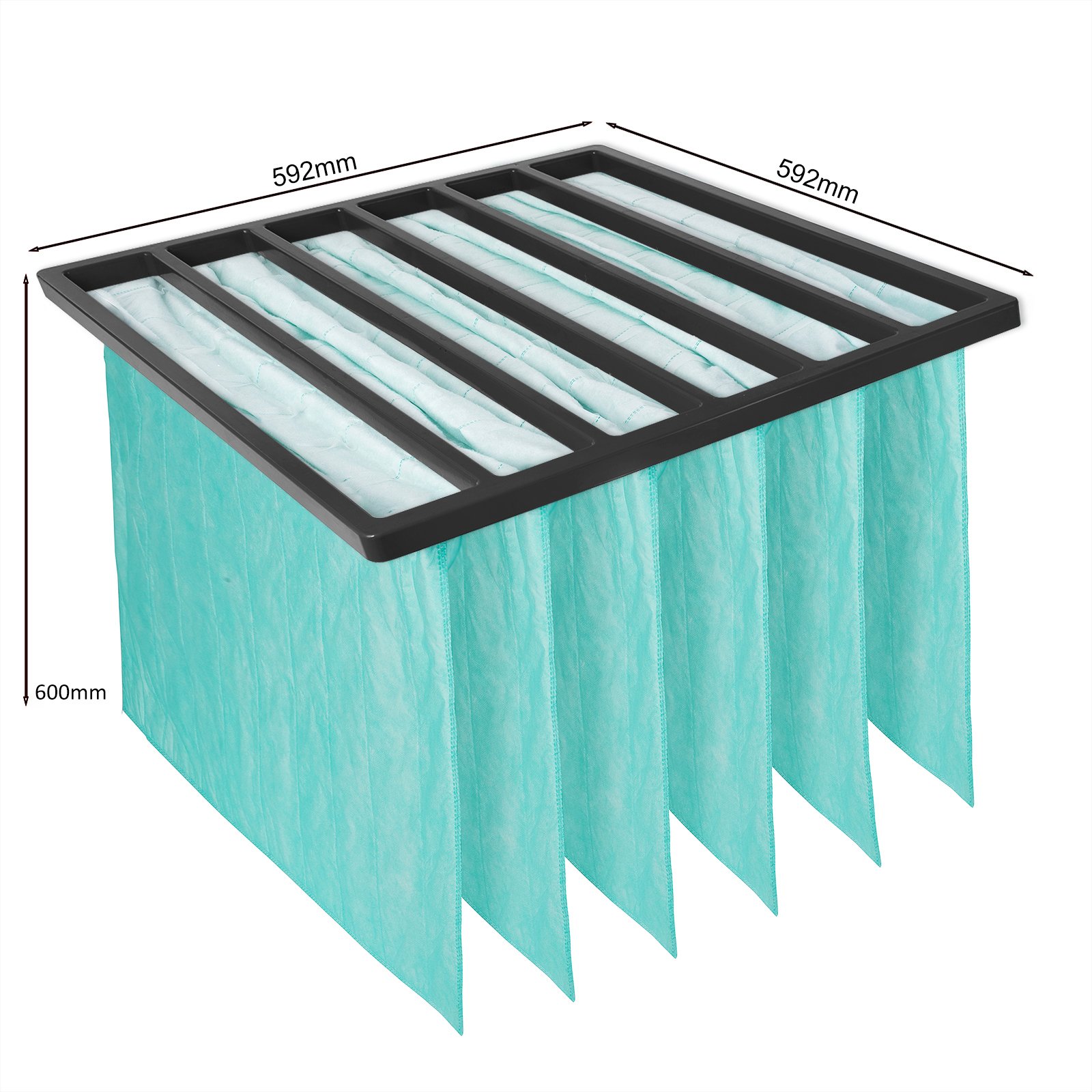 AiFilter M6 Injection Moulded Plastic Frame Medium Efficiency HVAC Fine Filtration Glass Bag Pocket Air Filter One Piece Plastic