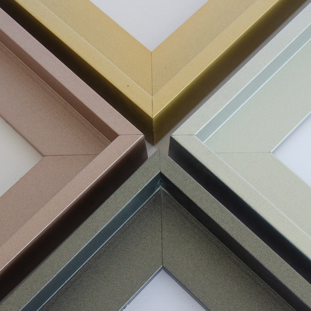 Wooden floater frame mouldings for canvas Metallic colours L shaped floating frames for canvas painting Wall picture frame