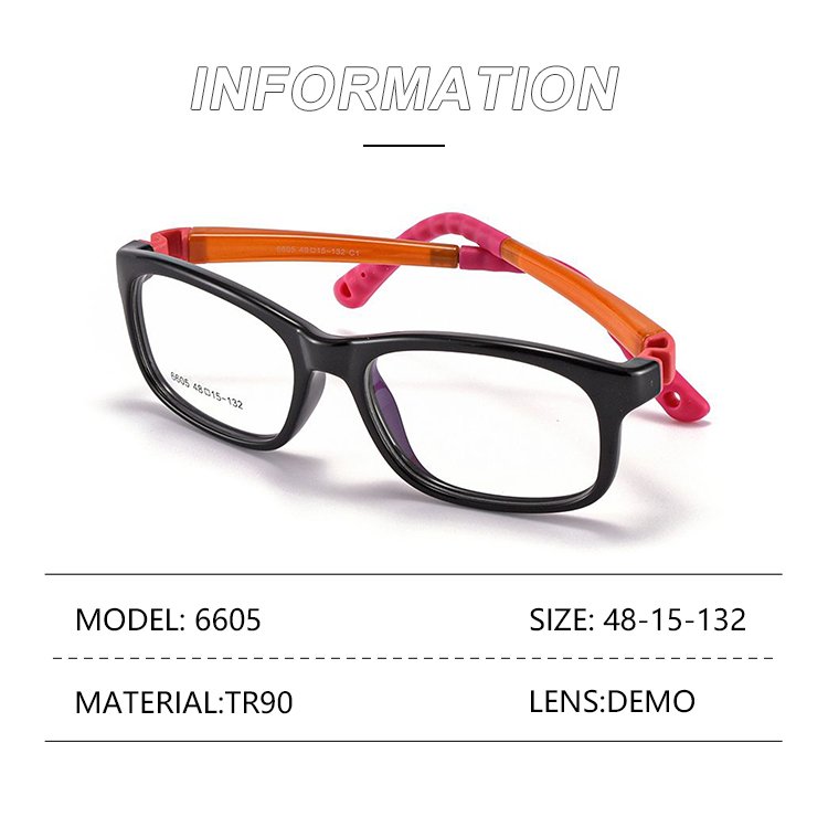 High Quality Unisex Blue TR Material Kids Eyewear Small Square Optical Frame Soft Glasses Wholesale for Children