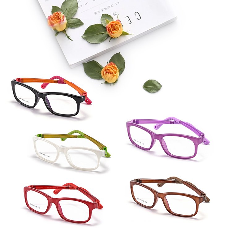High Quality Unisex Blue TR Material Kids Eyewear Small Square Optical Frame Soft Glasses Wholesale for Children
