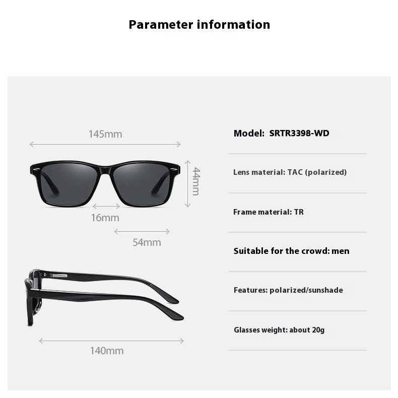 Newest Classic High Quality TR90 Frame TAC Lenses Square Frames UV400 Polarized Fashion Sun Glasses Women Men Sunglasses