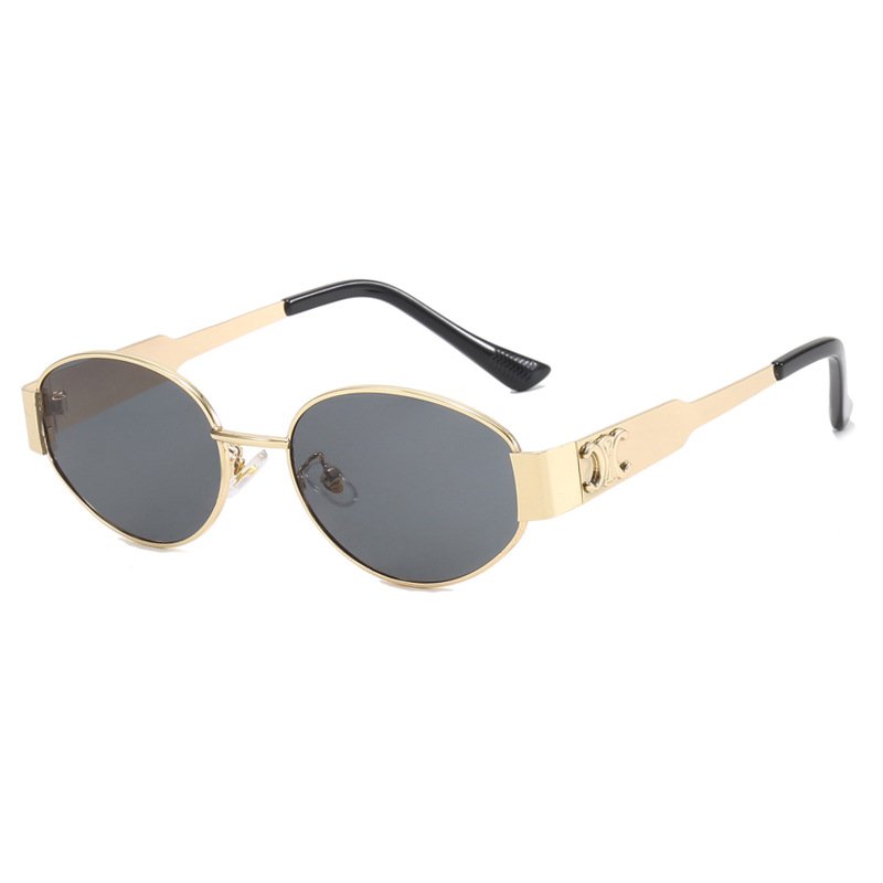 Fashion Oval Sunglasses 2024 New Style Women's Metal Frames Eyewear Sunglasses Retro Sun Glasses for Ladies