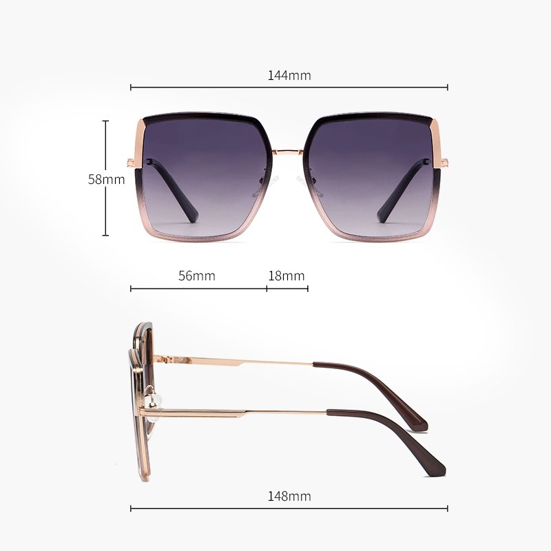 Visualmate Fashion Vintage Newest Famous Brand Design Women Sunglasses Retro Big Frame Ultraviolet-proof Gradient Sun Glasses