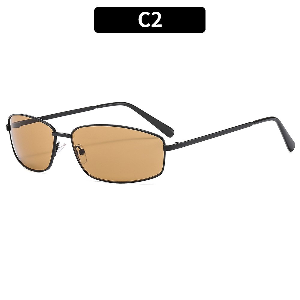 Popular rectangle metal frame vintage American sun glasses fashion unisex designer wholesale women's sunglasses