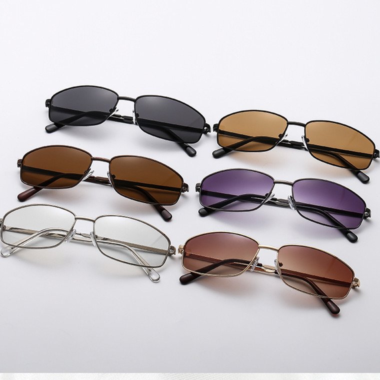 Popular rectangle metal frame vintage American sun glasses fashion unisex designer wholesale women's sunglasses