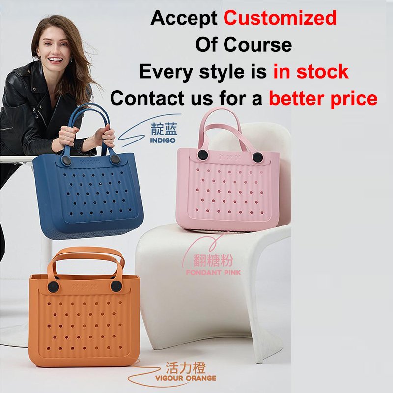 Wholesale Custom Logo Moulding Women Summer Waterproof Large Eva Silicone Jelly Candy Handbag Tote Shoulder Beach Bag