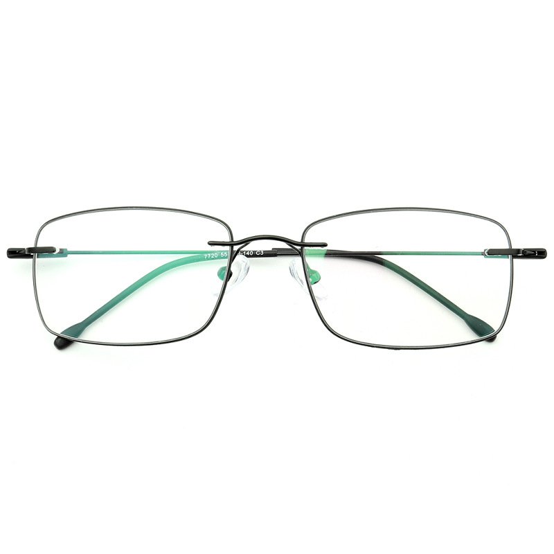 Best Grade Rimless Titanium 1.61 Blue Cut RX Lens Prescription Glasses Optical Frames Myopia Prescription Eyeglasses Glasses