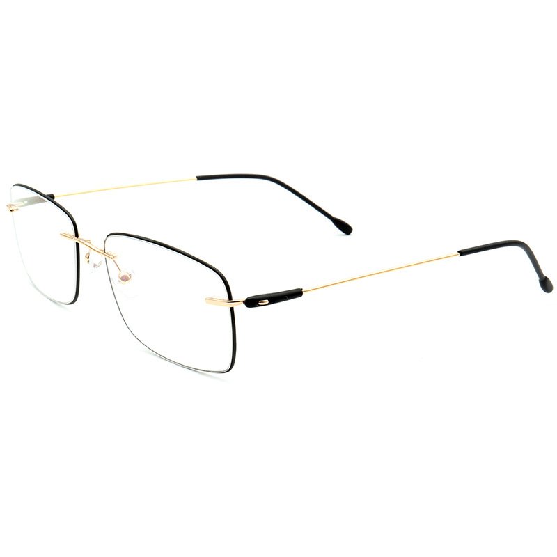 Best Grade Rimless Titanium 1.61 Blue Cut RX Lens Prescription Glasses Optical Frames Myopia Prescription Eyeglasses Glasses