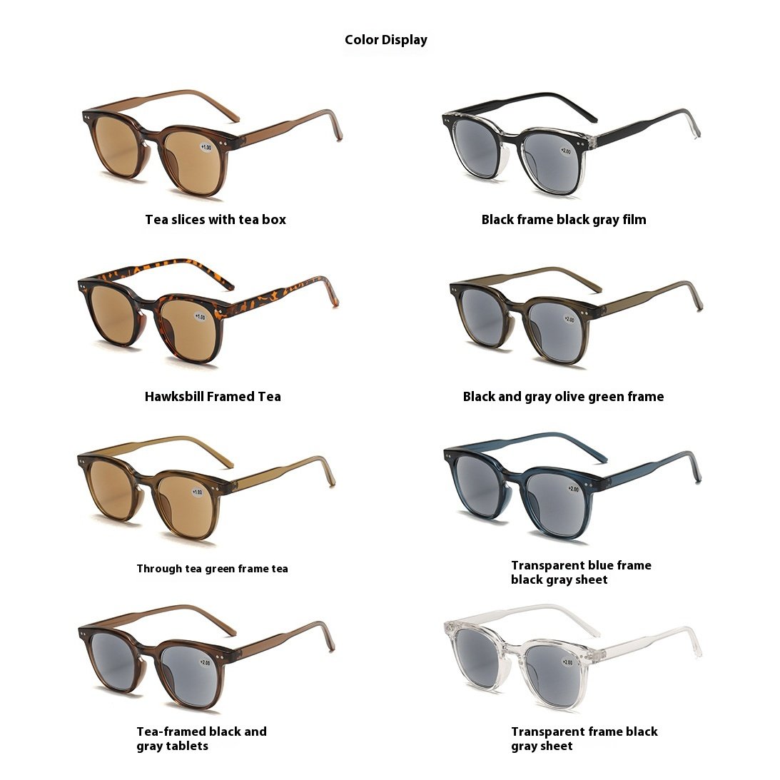 Factory OEM Comfortable Sunglasses Acceptable Designer Custom Logo Fashion Retro Trend PC Frame UV380 Women Men Reading Glasses