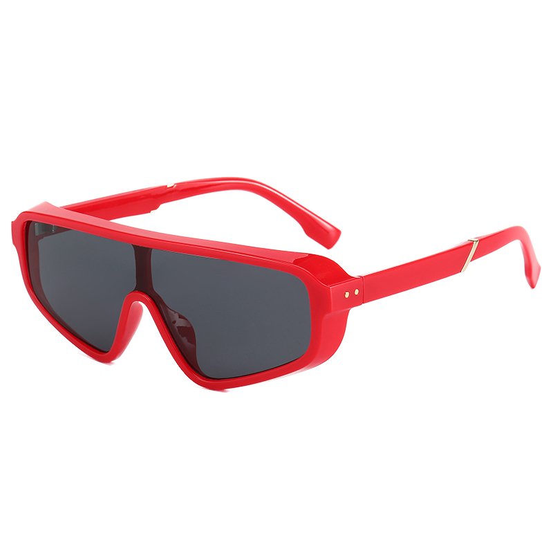 Hot Selling One-piece Eyewear Unisex Flat Top Sunglasses Clear Frame PC Material UV400 Optical Lenses Fashion Shield Shades