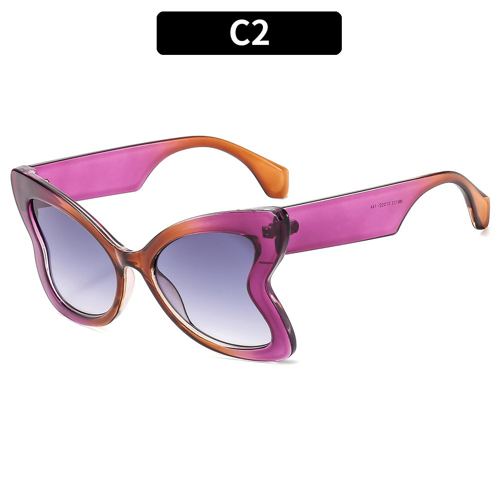 New styles butterfly frame vintage designer sun glasses European American INS optical frame shades sunglasses for women