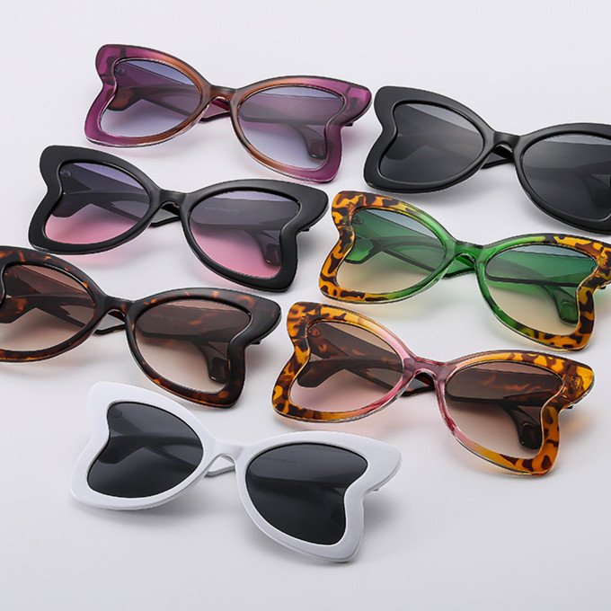 New styles butterfly frame vintage designer sun glasses European American INS optical frame shades sunglasses for women