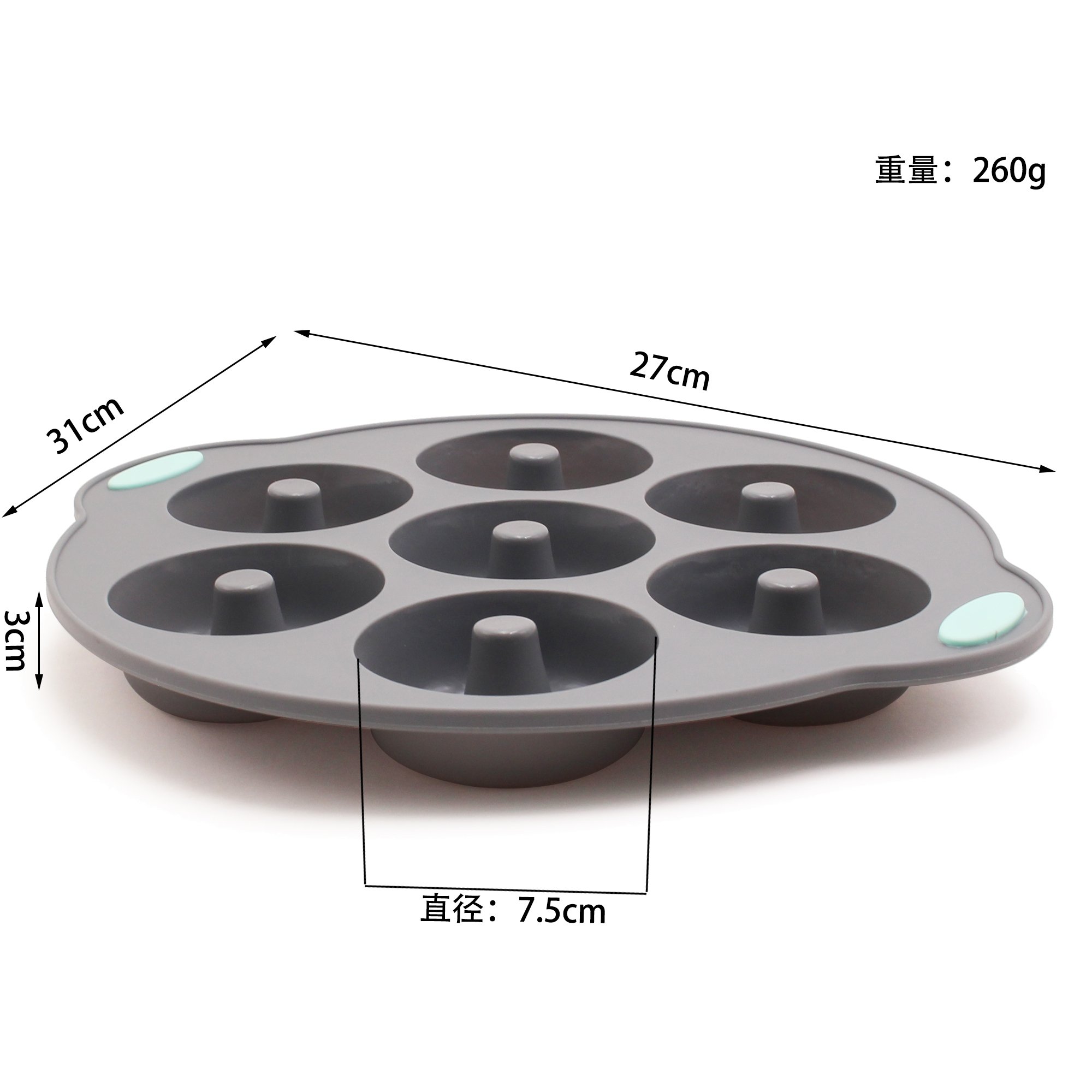 Bicolor 7-Hole Sweet Donut Cake Pan Rose Number DIY Silicone Moulds Metal Frame Disposable Box Packaged Bag Decorative Use