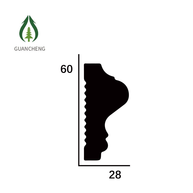 60*28mm White Baseboard Laminate PS Skirting Board Wall decoration Line Waterproof Plastic PVC Cornice Wall Panel moulding