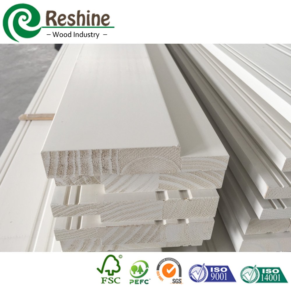 Finger joint primed interior wood door frame