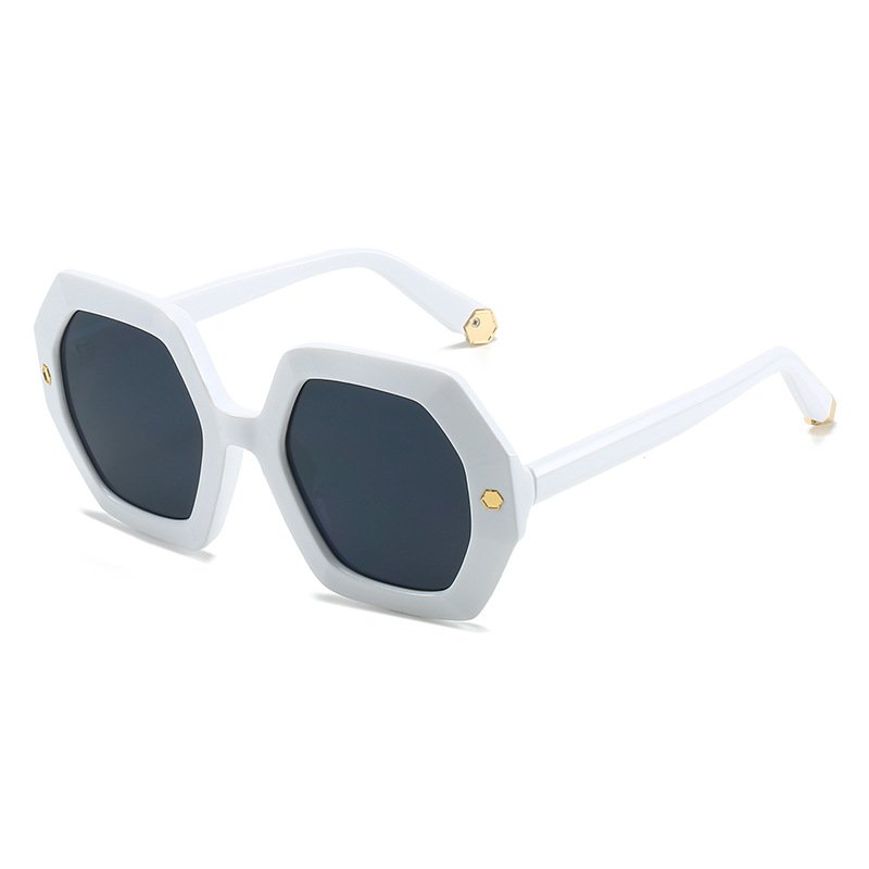 Fashion High Quality Design Shades Gafas De Sol Custom Sunglasses Orange Lens Oversized Hexagon Customise Sunglasses Uv400 2024