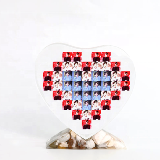 DLR083 Wholesale DIY 4 size heart shaped square picture photo frame Mirror epoxy resin silicone molds