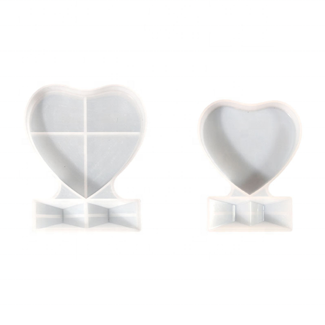 DLR083 Wholesale DIY 4 size heart shaped square picture photo frame Mirror epoxy resin silicone molds