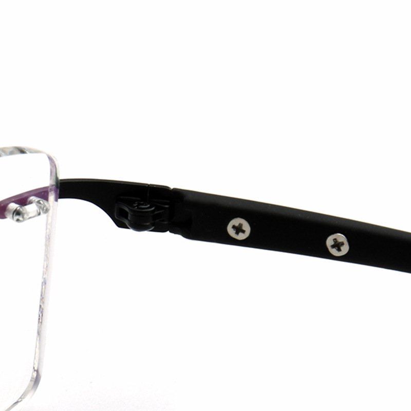 Stock Square rimless Custom prescription glasses High quality flex beta Memory titanium eyeglasses optical frames