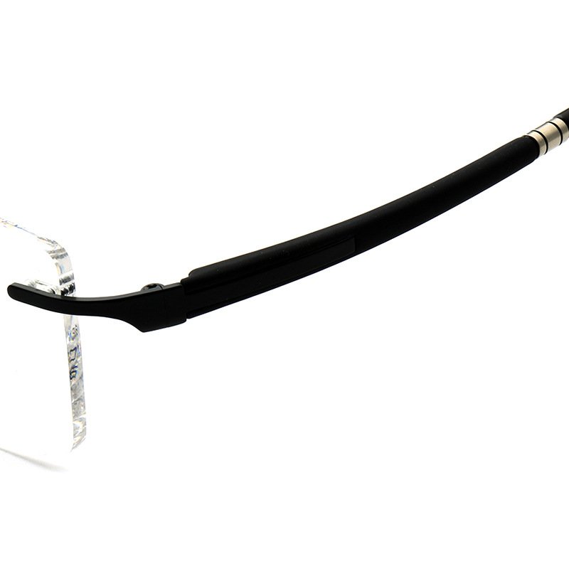 Stock Square rimless Custom prescription glasses High quality flex beta Memory titanium eyeglasses optical frames