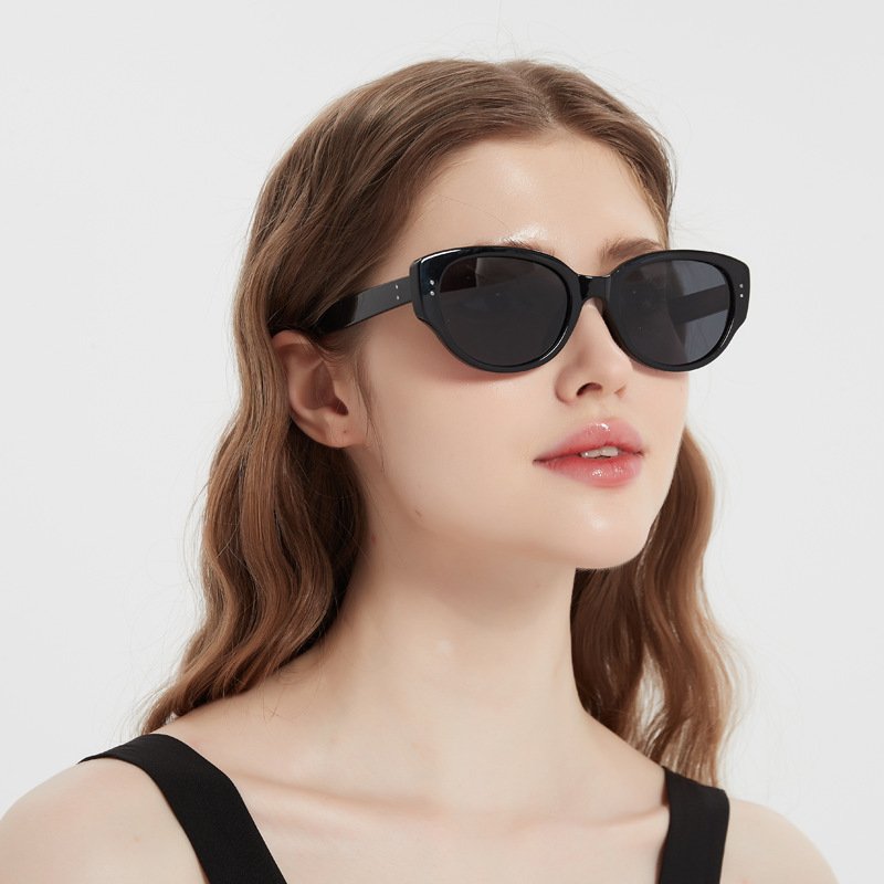 Korean Unisex Polarized Sunglasses Fashion Online Celebrity Series Sunglasses Big Frame Retro Oversized Eyewear