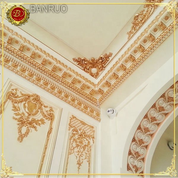 Banruo Fashion Style Waterproof Artistic Decorative Cornice Frame Baseboard Gypsum Molding