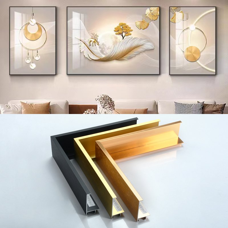 L0745 Custom Size Wall Hanging House Decor Poster Frame Metal Photo Frame Aluminum Picture Frames Moulding Aluminum Profile