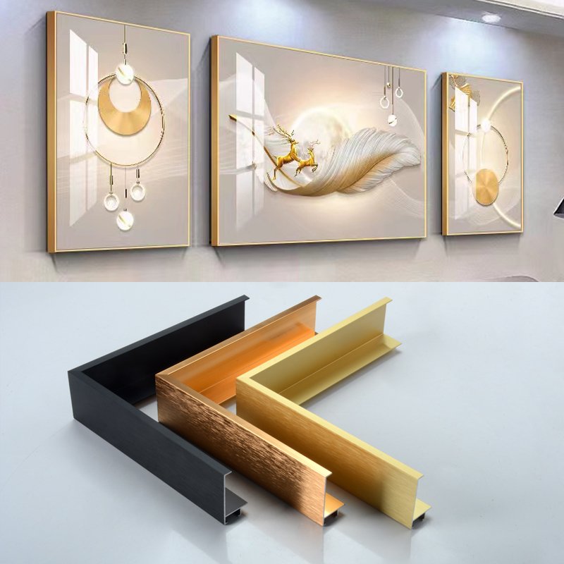 L0745 Custom Size Wall Hanging House Decor Poster Frame Metal Photo Frame Aluminum Picture Frames Moulding Aluminum Profile