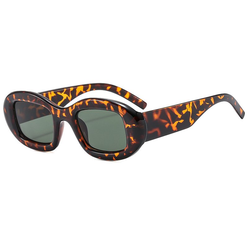 Hot sale wholesale oval frame leopard print ins sunglasses famous brand trendy designer personalized fashion Sunglasses