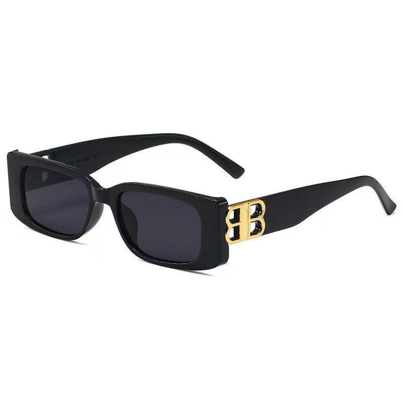 Retro small rectangle shades Brand Designer B Luxury Sunglasses Square Champagne Sunglasses Ladies Personality B Letter Glasses