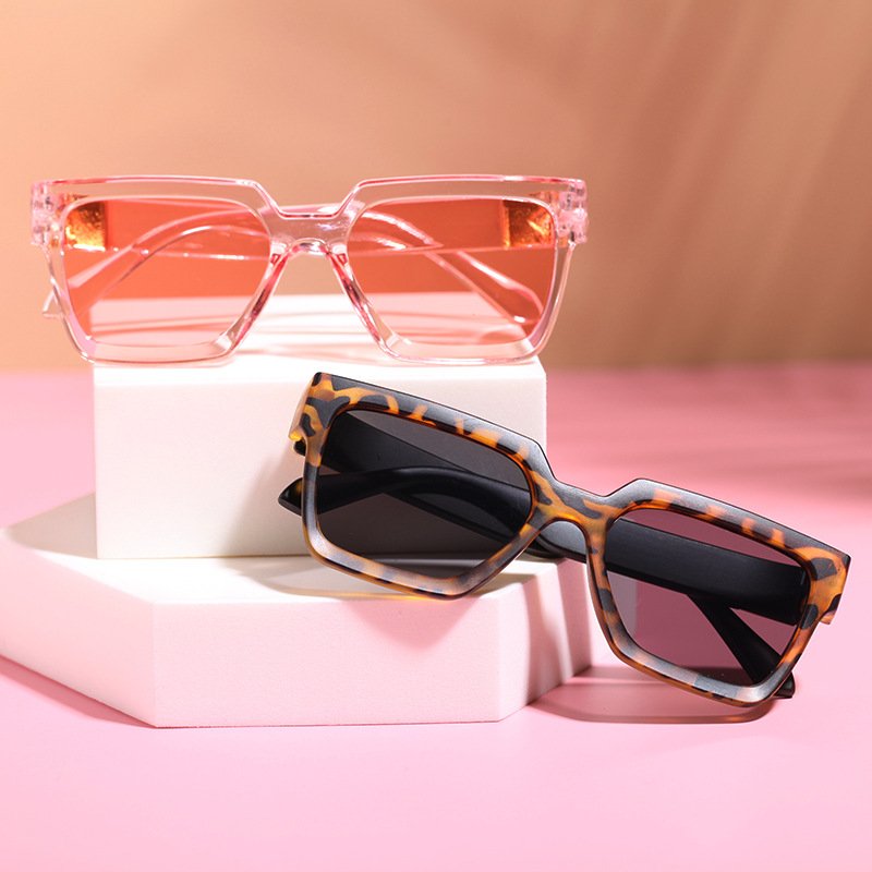 Children's Square Sunglasses Sun Protection Uv Little Girl Sunglasses Jelly Transparent Glasses
