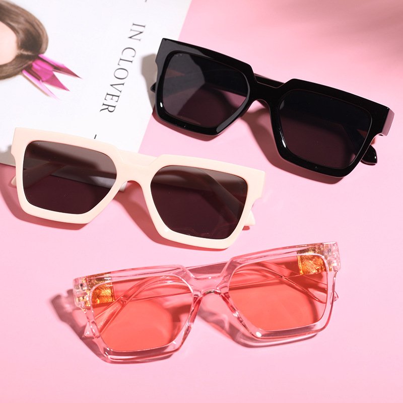 Children's Square Sunglasses Sun Protection Uv Little Girl Sunglasses Jelly Transparent Glasses