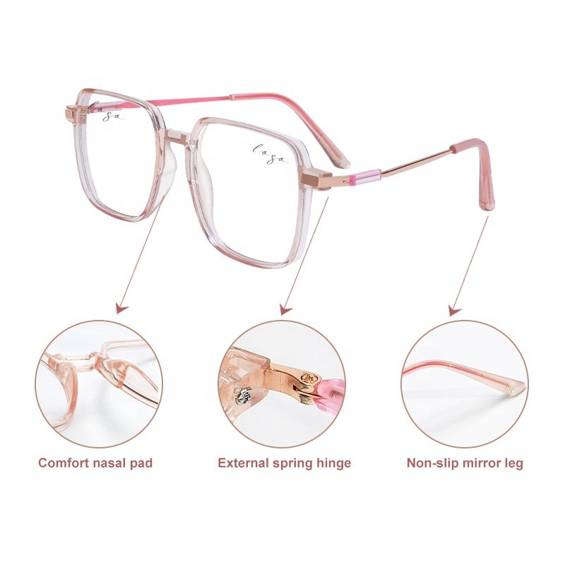 2024 Ultralight Large frame square flat lens optical Wholesale tr90 blue blocking computer eyeglasses frame