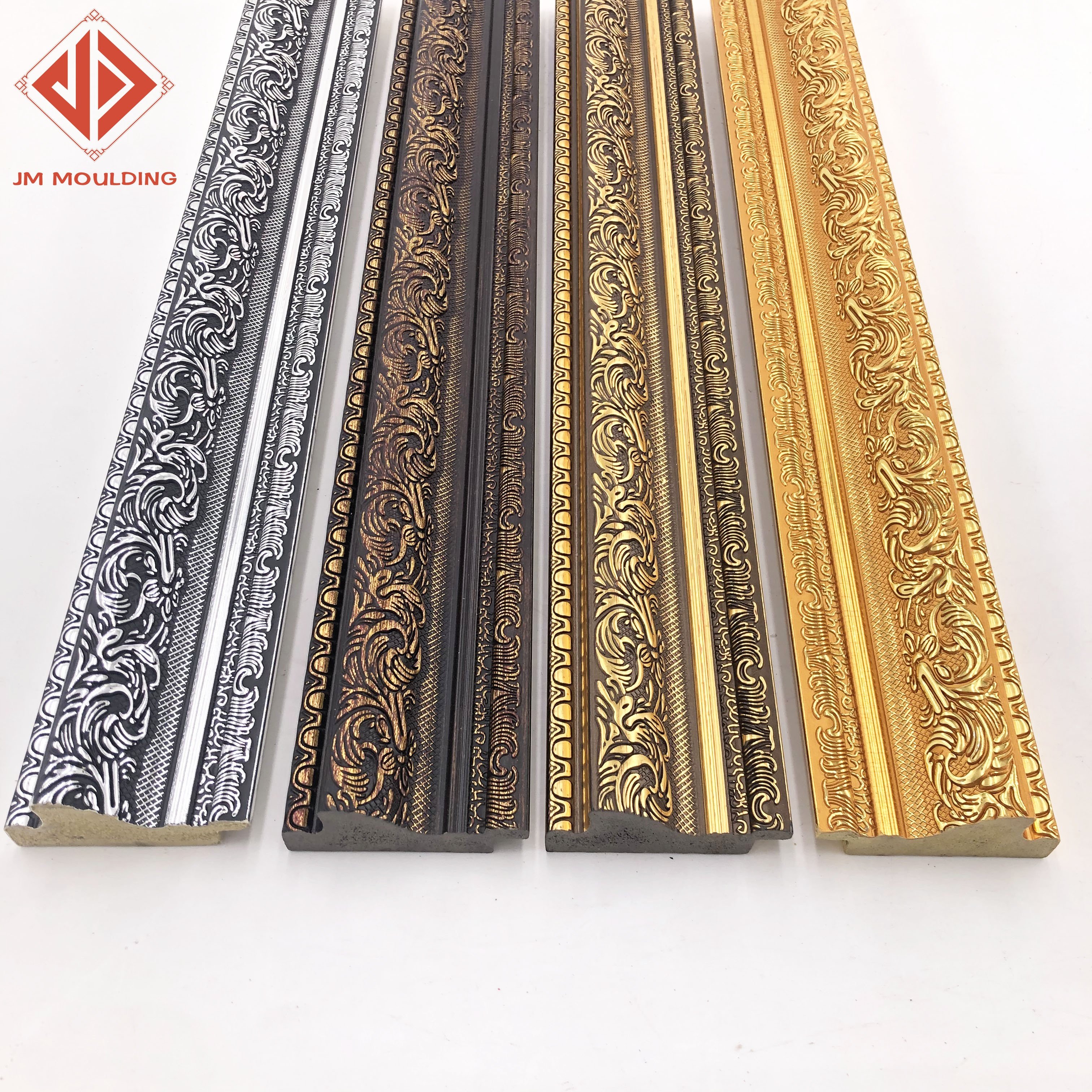 57*23mm embossed flower plastic picture photo frame moulding for mirror frame cheap price