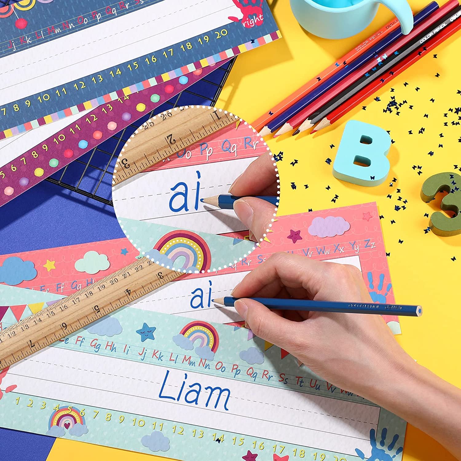 Name Labels Glue Point Dots for School Classroom Students Desks Teaching Custom your blind box card label sticker pack christmas