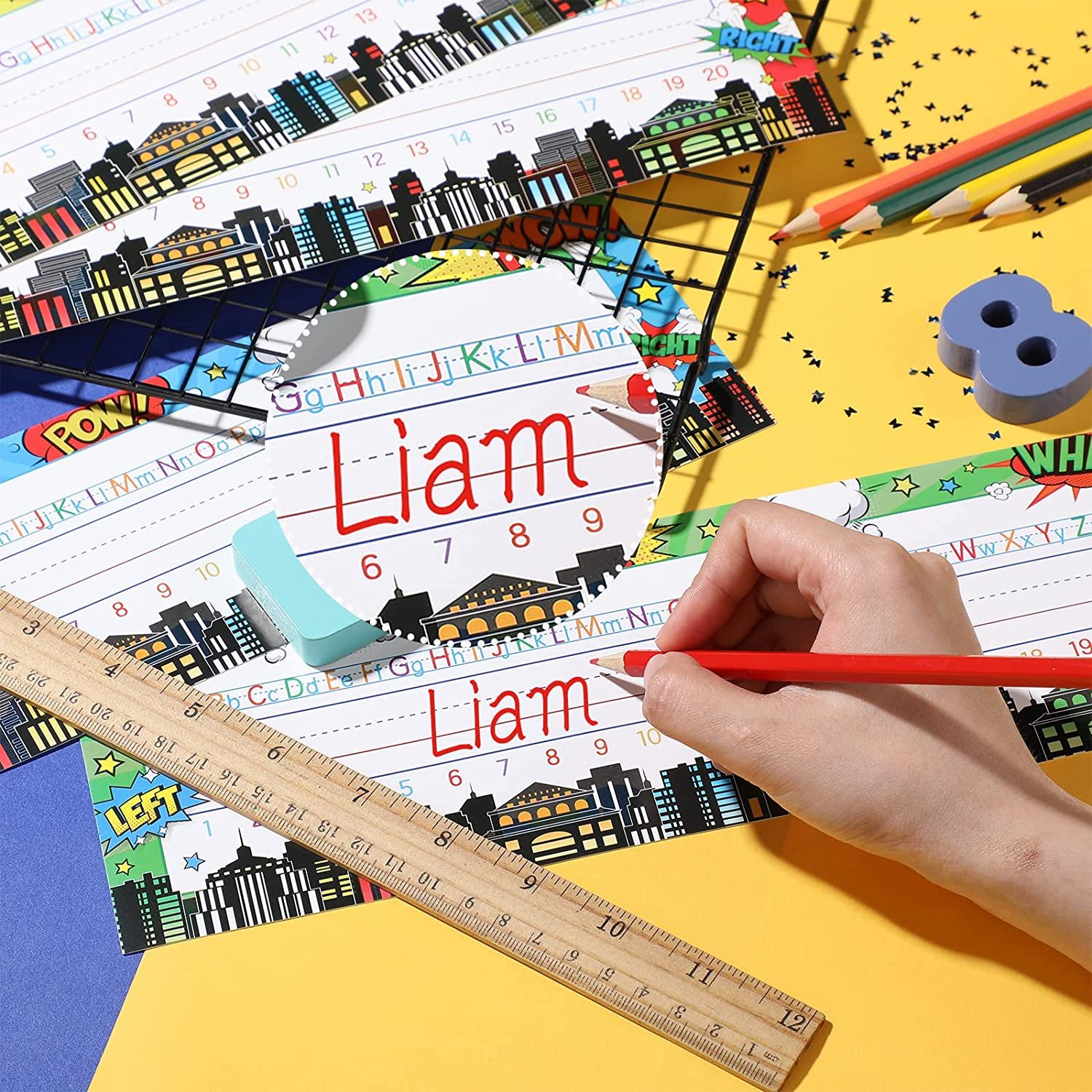 Name Labels Glue Point Dots for School Classroom Students Desks Teaching Custom your blind box card label sticker pack christmas