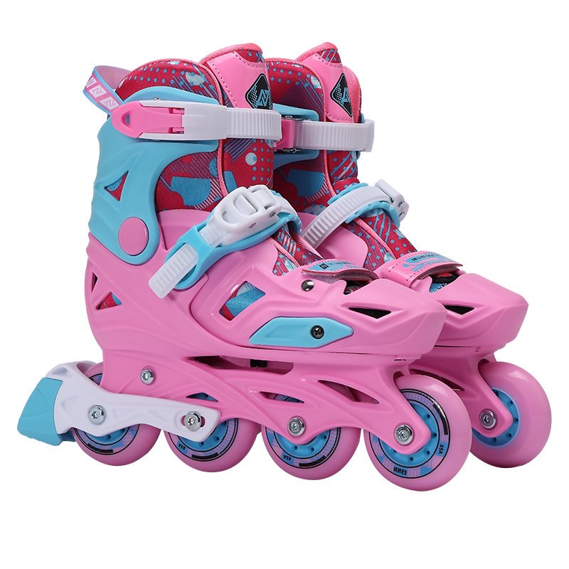 Children's Professional Slalom Freestyle Inline Roller Skates with Protective Gear Set Adjustable Size for Boys and Girls