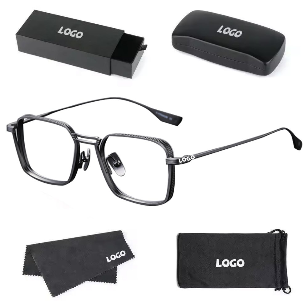 2024 Trendy Ultra Light Beta Titanium Handcraft Glass Retro Double-bar Pilot High End Optical Frame Business Elites Men Pure