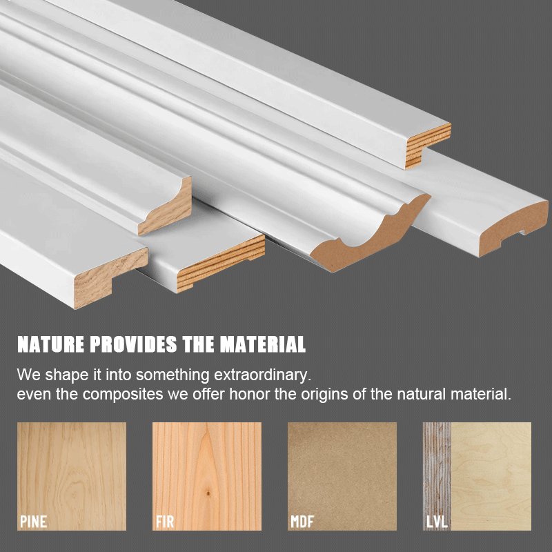 Wooden moldings white primer wooden door frame wood building material mdf door mouldings