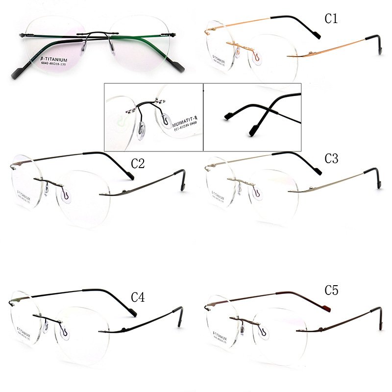 Titanium rimless optical frame rimless titanium eyeglasses frame for men women