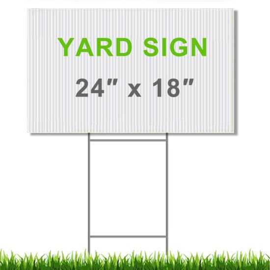 Manufactory Blank Coroplast Small Wholesale Outdoor Advertising Corrugated Custom Plastic 18*24 Pp Yard Sign With Stakes