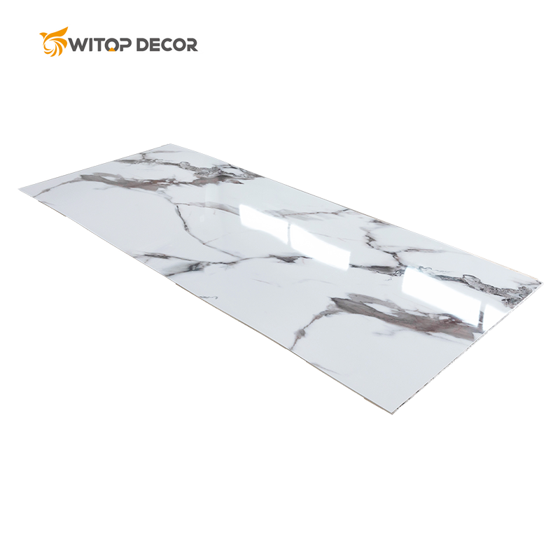 1220*2440 PVC marble sheet 3.0 PVC sheet with marble designs for wall decoration UV high glossy