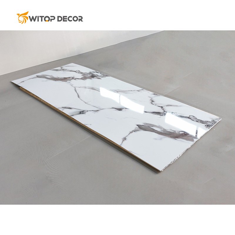 1220*2440 PVC marble sheet 3.0 PVC sheet with marble designs for wall decoration UV high glossy