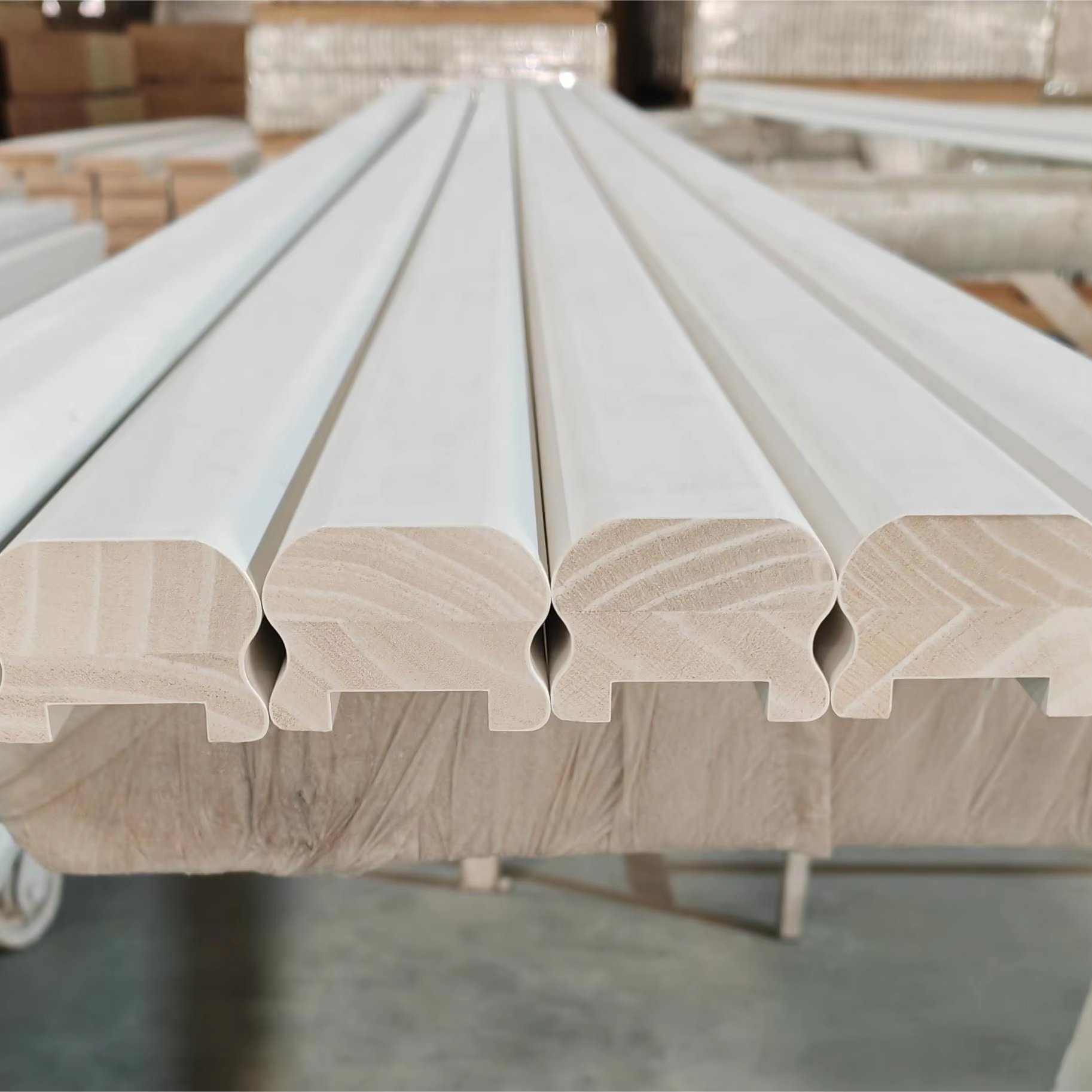 White Coated Radiata Pine Stair Handrails
