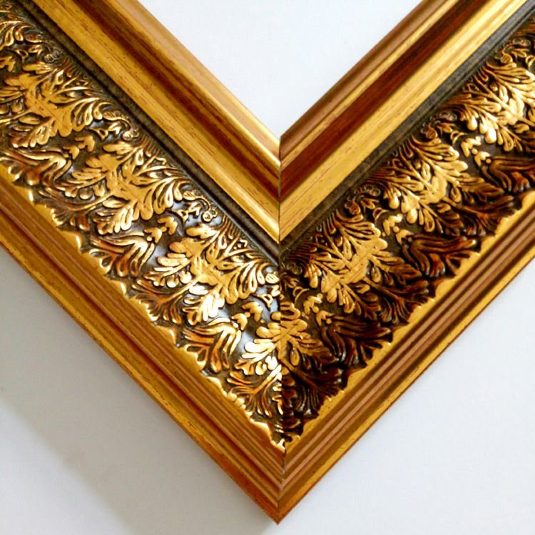 Custom Antique PS Plastic Polystyrene Large Size Big Oil Painting Style Embossing Picture Frame Moulding