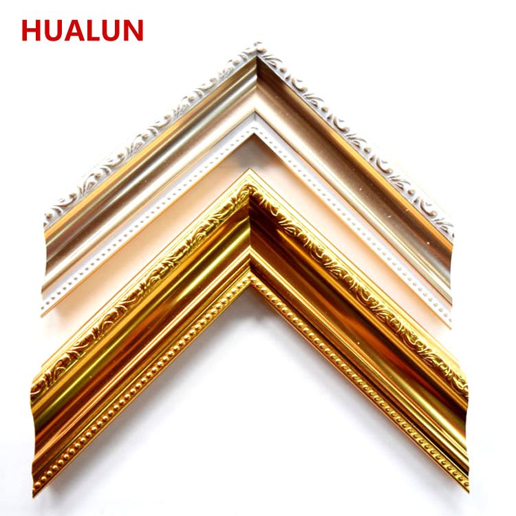 Free Sample Wholesale Customized Cheap Gold Color Ps Picture Frame Moulding