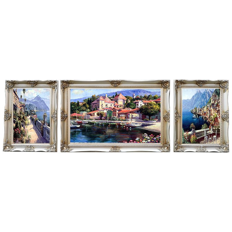 European style wholesale wide oil painting outer wood floating frame wall photo canvas painting frame