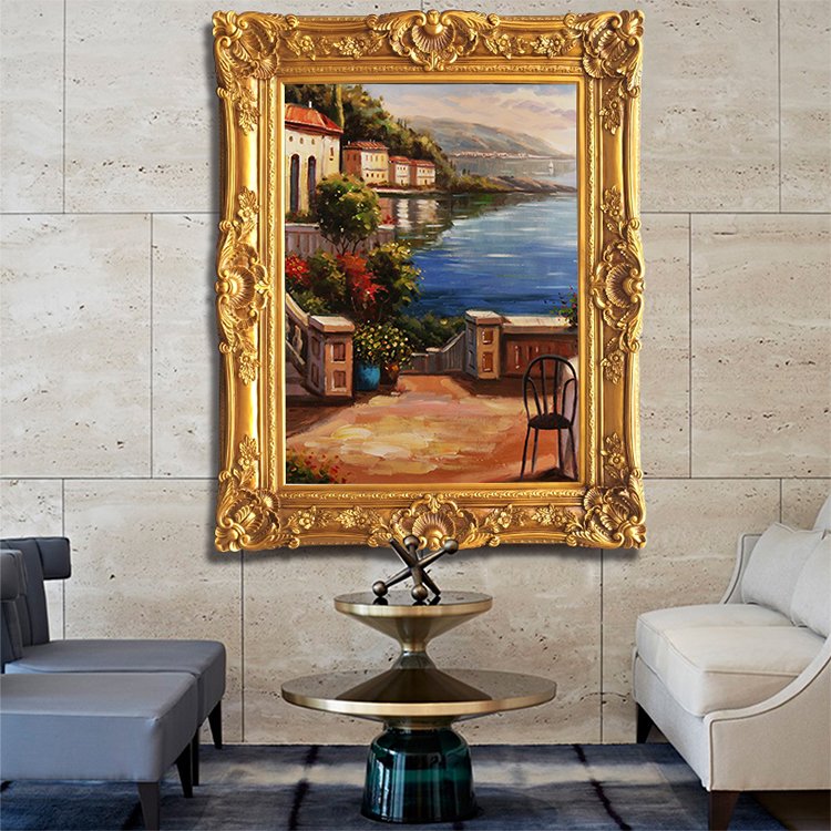 European style wholesale wide oil painting outer wood floating frame wall photo canvas painting frame