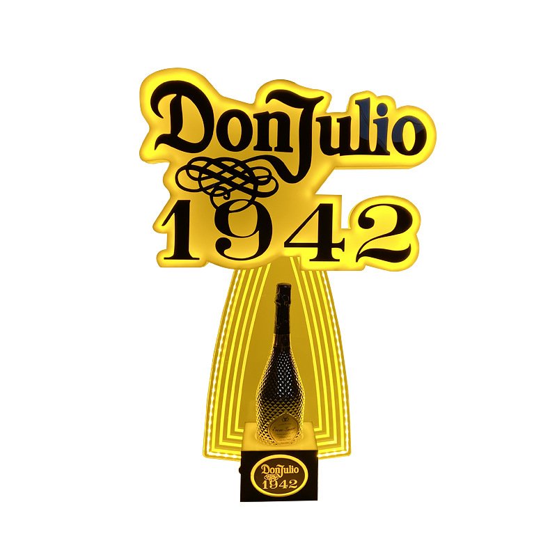 Luxury golden light Frame LED Lighted Don Julio 1942 Tequila Bottle Presenter Reposado Blanco Donjulio Bottles Service Glorifier